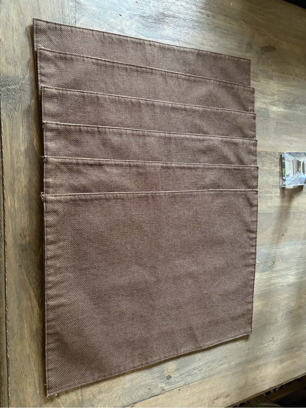 Chocolate Brown Reversible Linen Look Placemats (set of 6)